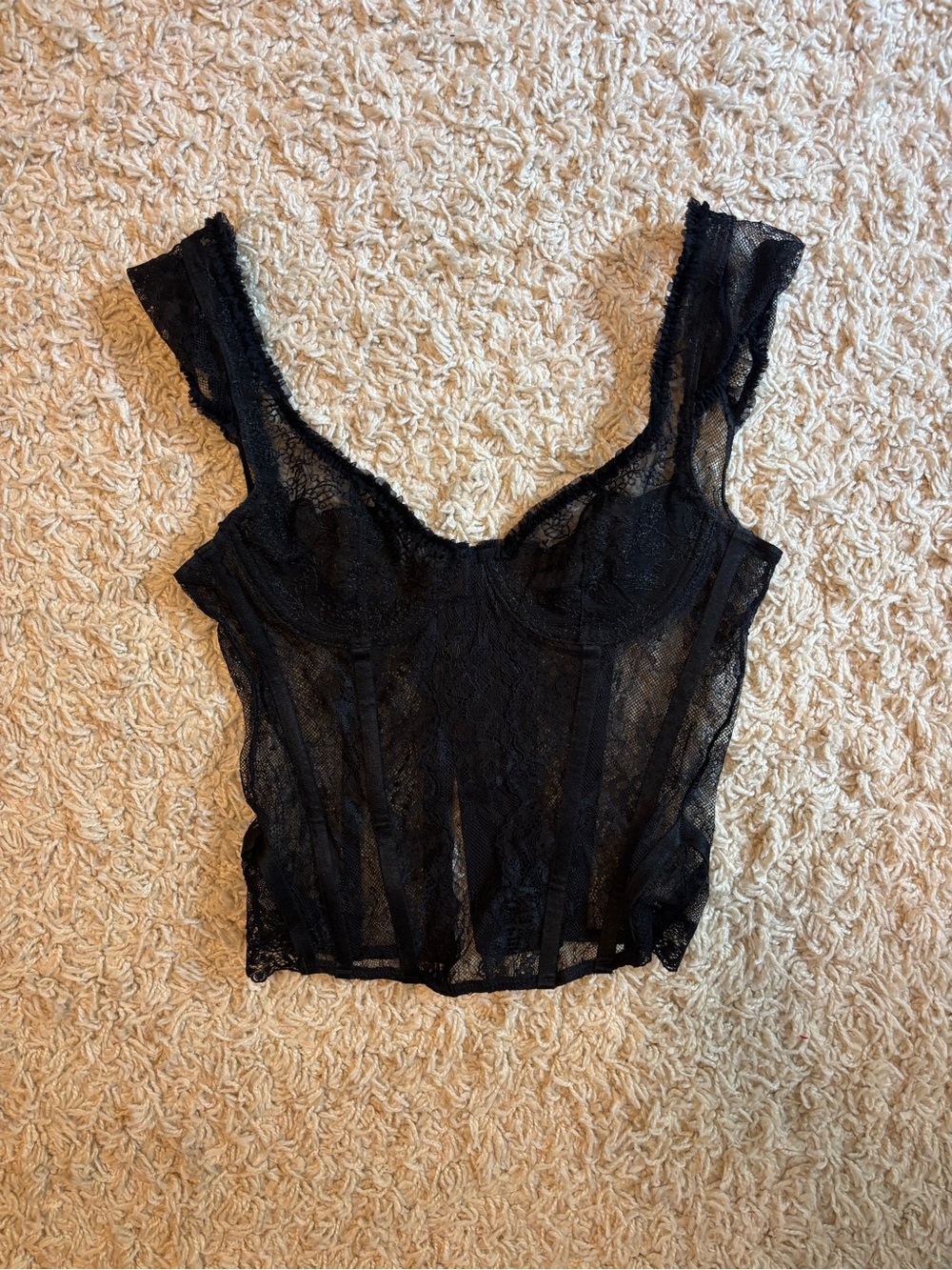 Lioness Black Lace Corset Top